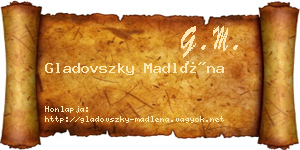 Gladovszky Madléna névjegykártya