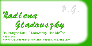 madlena gladovszky business card
